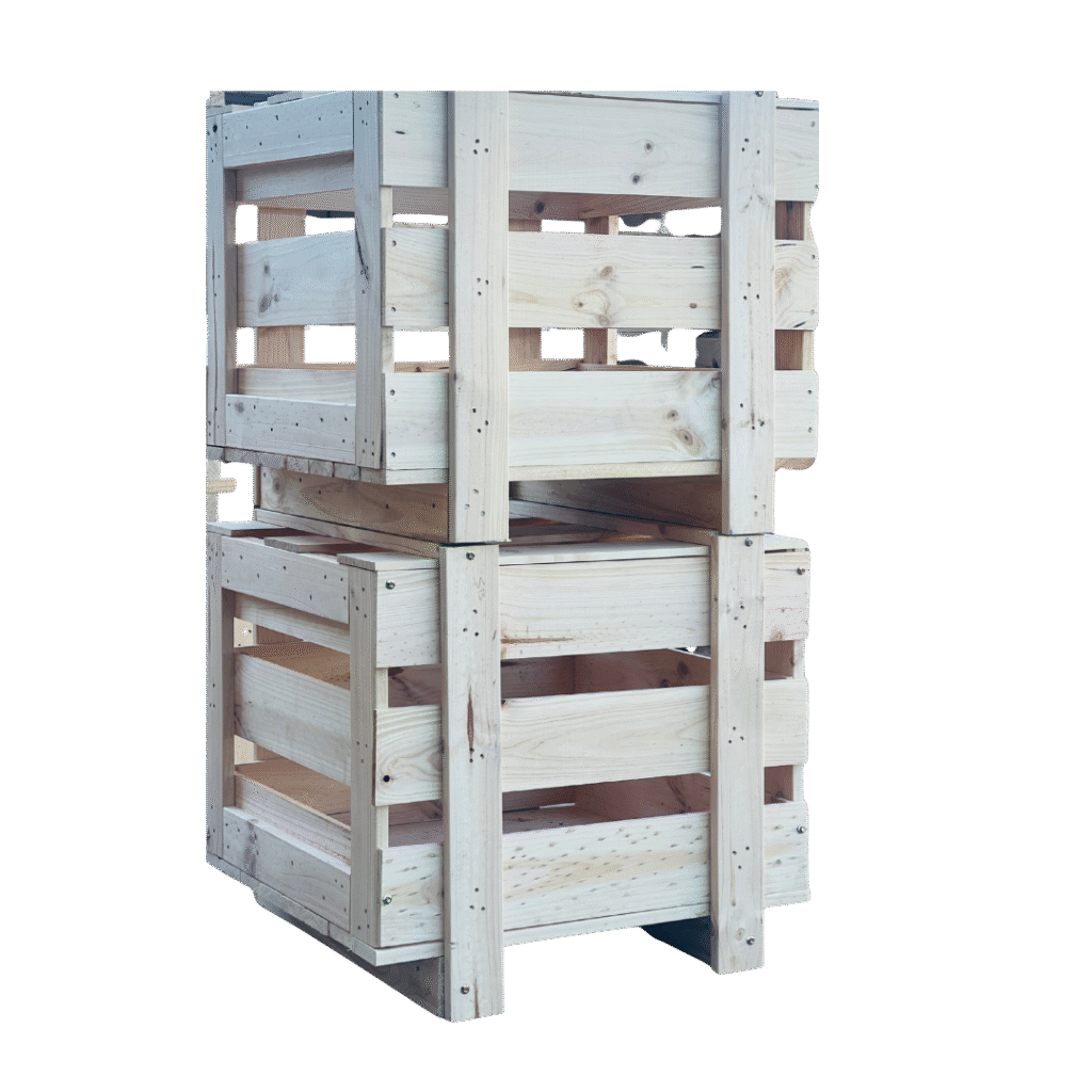 wood crates stacked