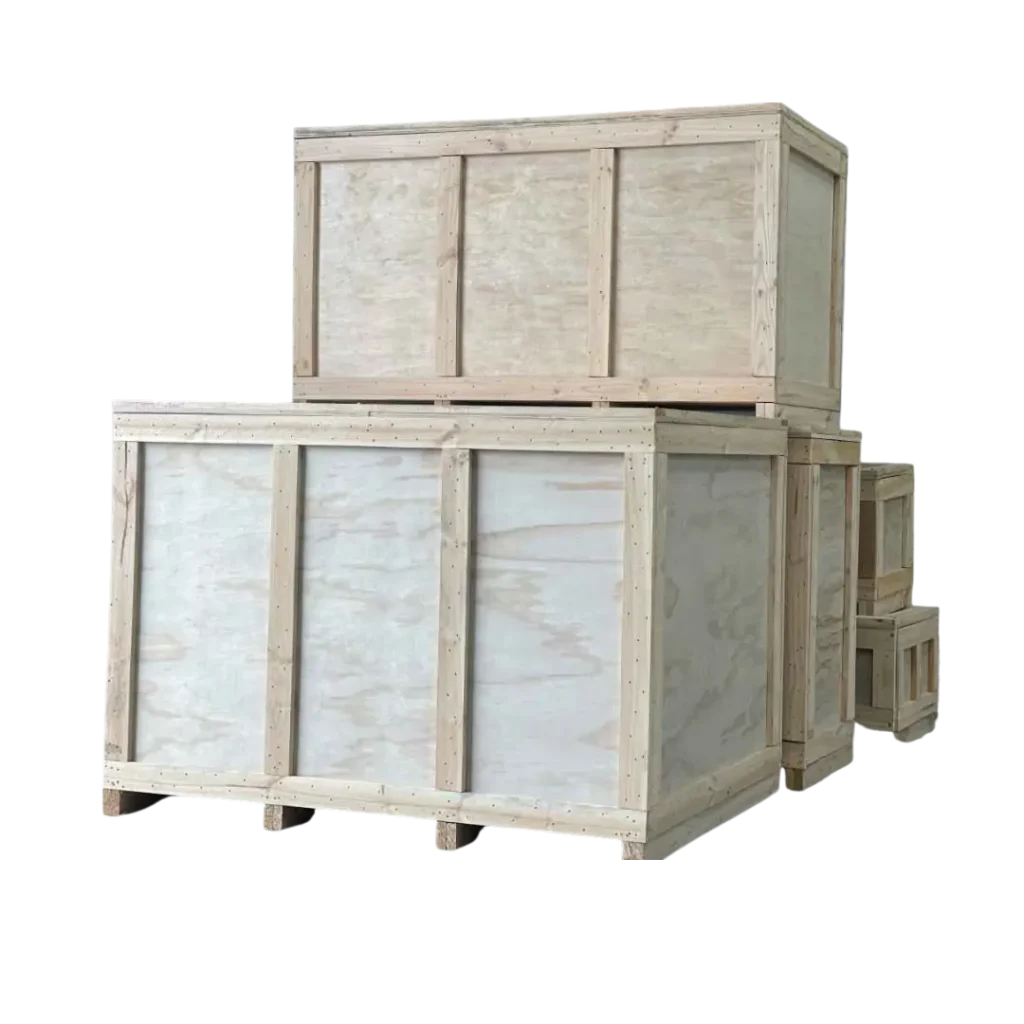 plywood boxes stacked