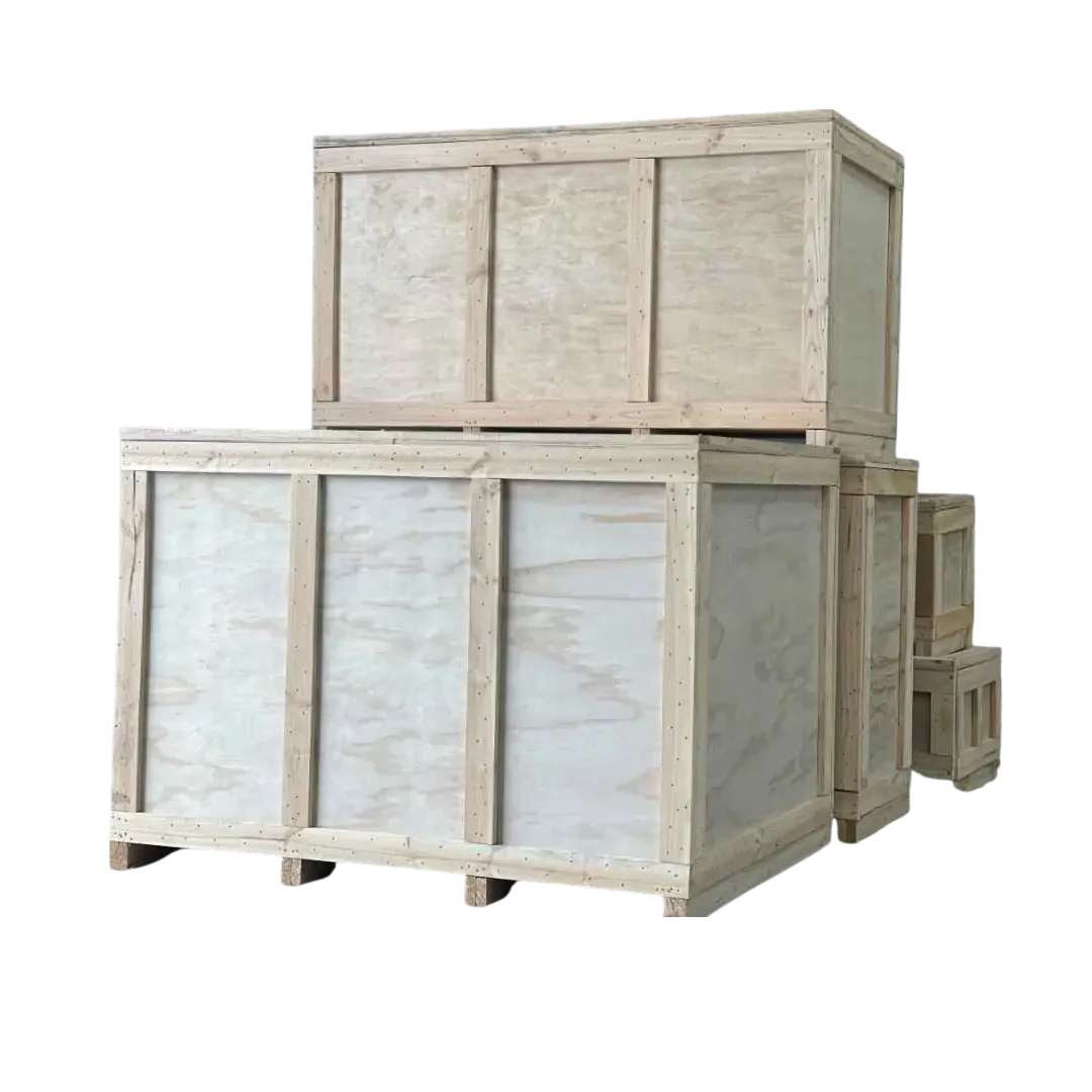 plywood boxes stacked